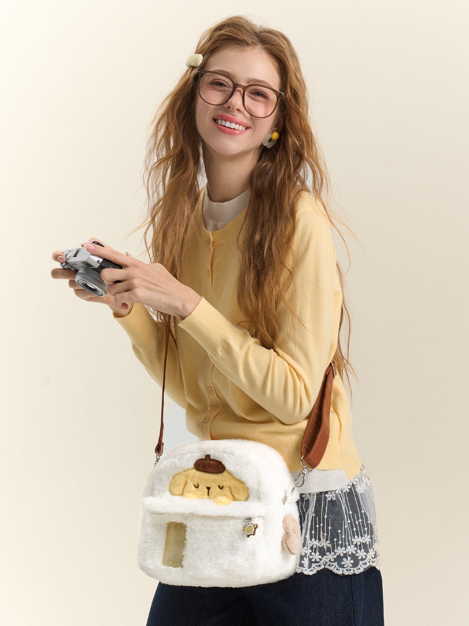 Pompompurin Plush Camera Carrying Bag