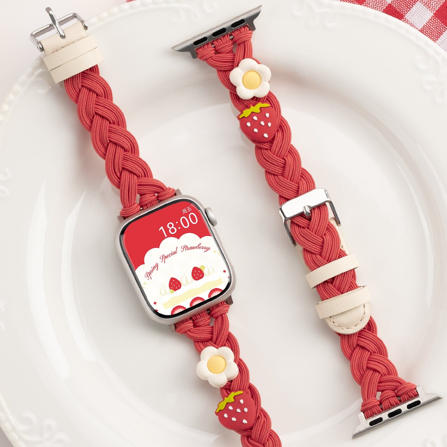 Cream Strawberry Apple Watch Bands