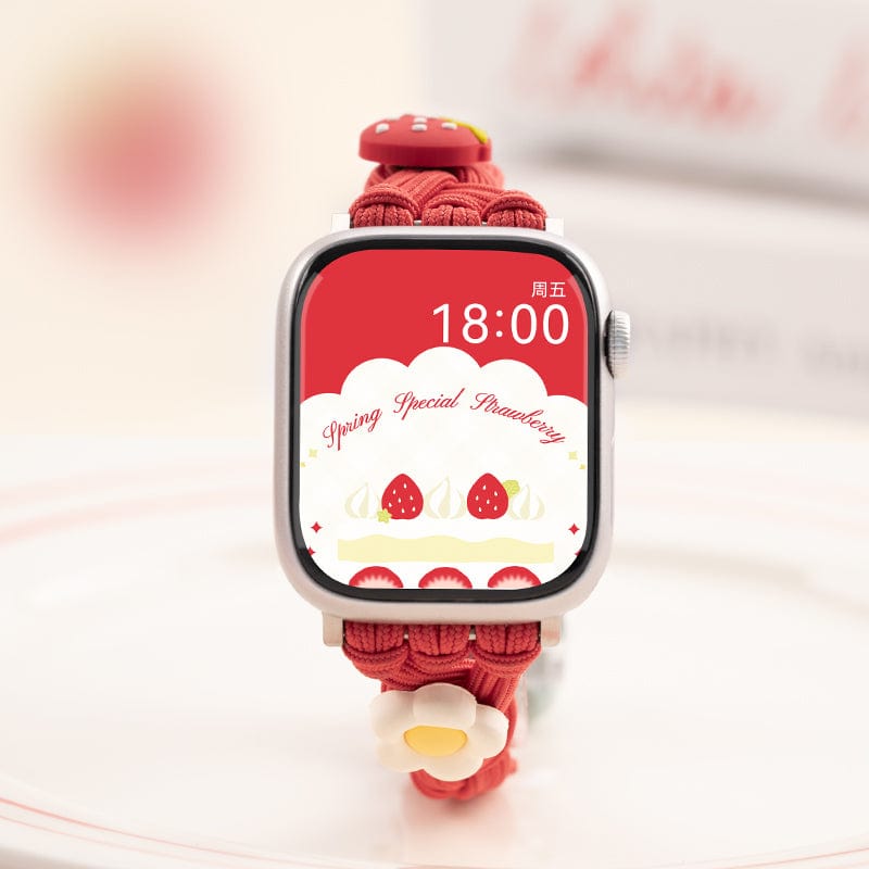 Cream Strawberry Apple Watch Bands