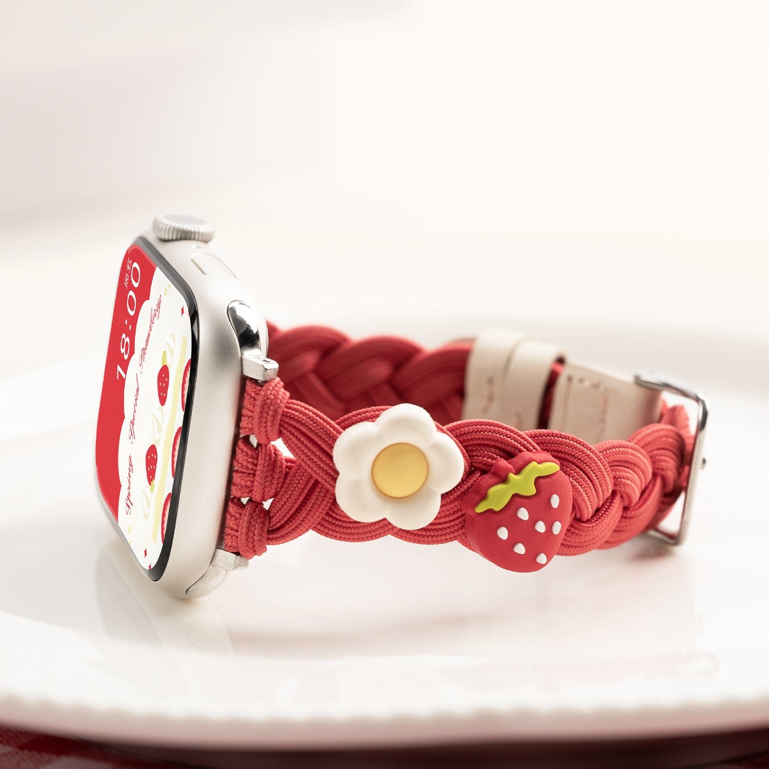 Cream Strawberry Apple Watch Bands