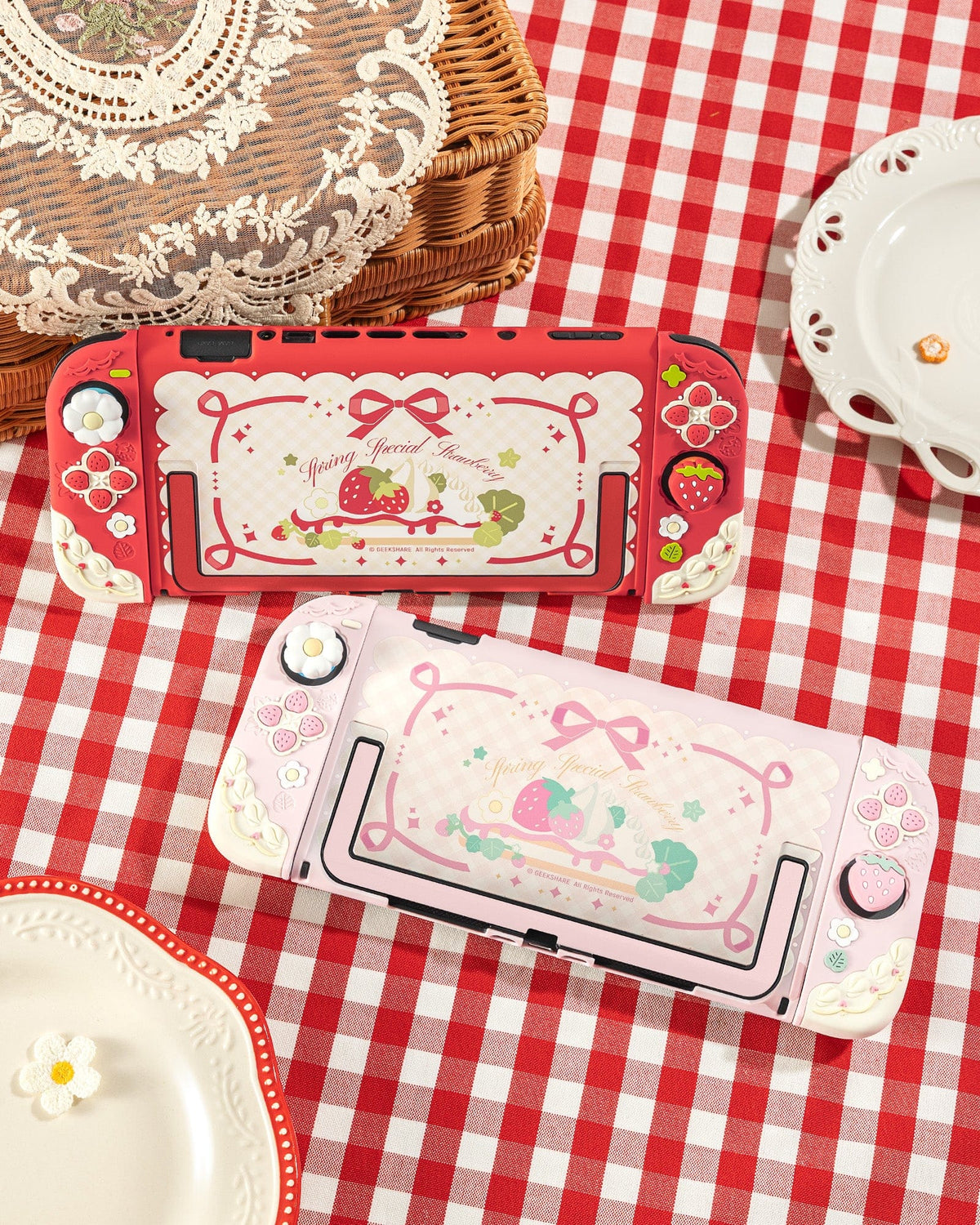 Cream Strawberry Series Protective Case for Switch 2