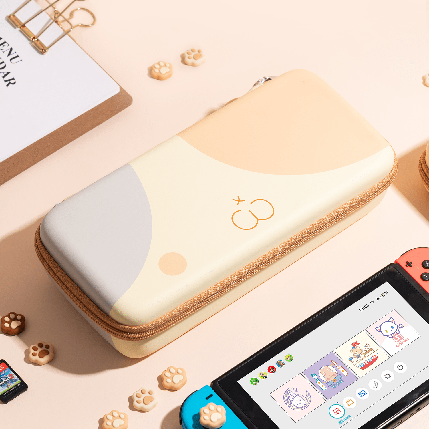 GeekShare Calico Cat Carrying Case for Switch 2&Switch&OLED