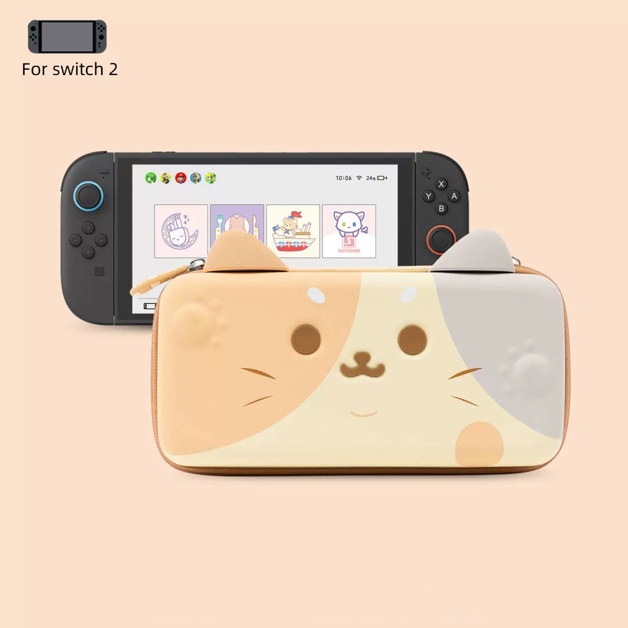 GeekShare Calico Cat Carrying Case for Switch 2&Switch&OLED