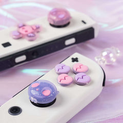 GeekShare Transparent  Sweet Skull Button Caps for Nintendo Switch