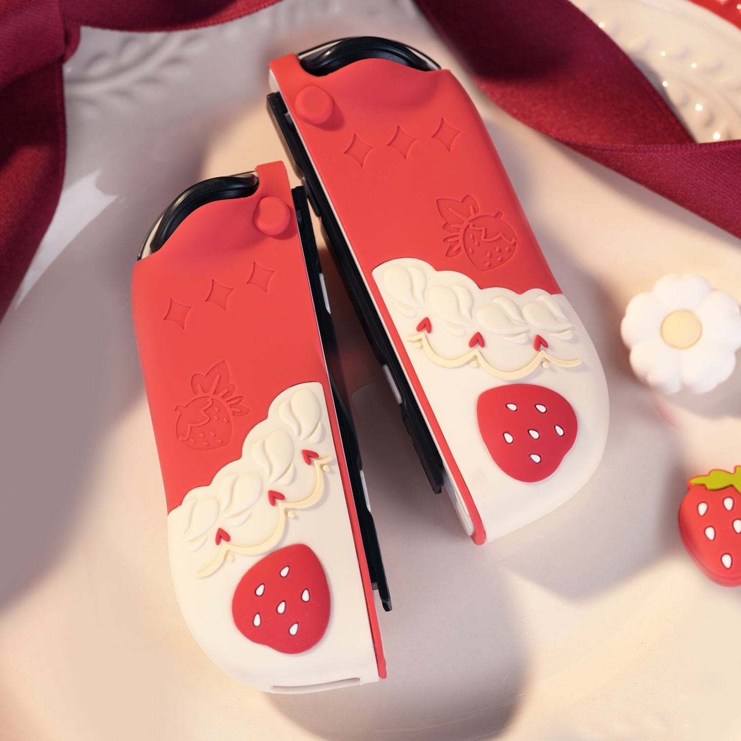 GeekShare Cream Strawberry Silicone Protective Case